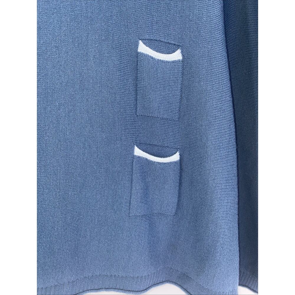 Mersea Blue Catalina Sweater One Size Oversized Pockets Poncho Lightweight - Picture 3 of 8